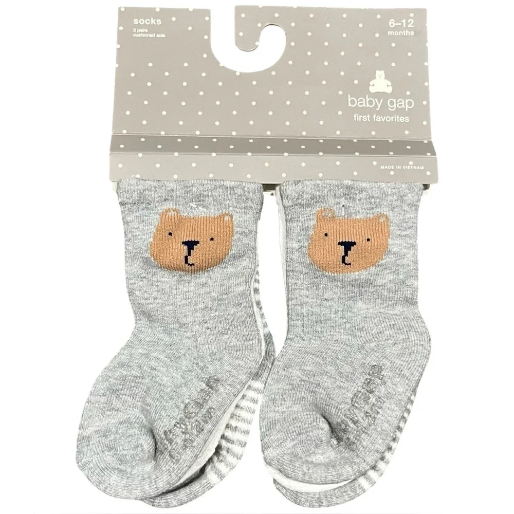 NWT Baby GAP Gray 3pk Socks size 6-12m